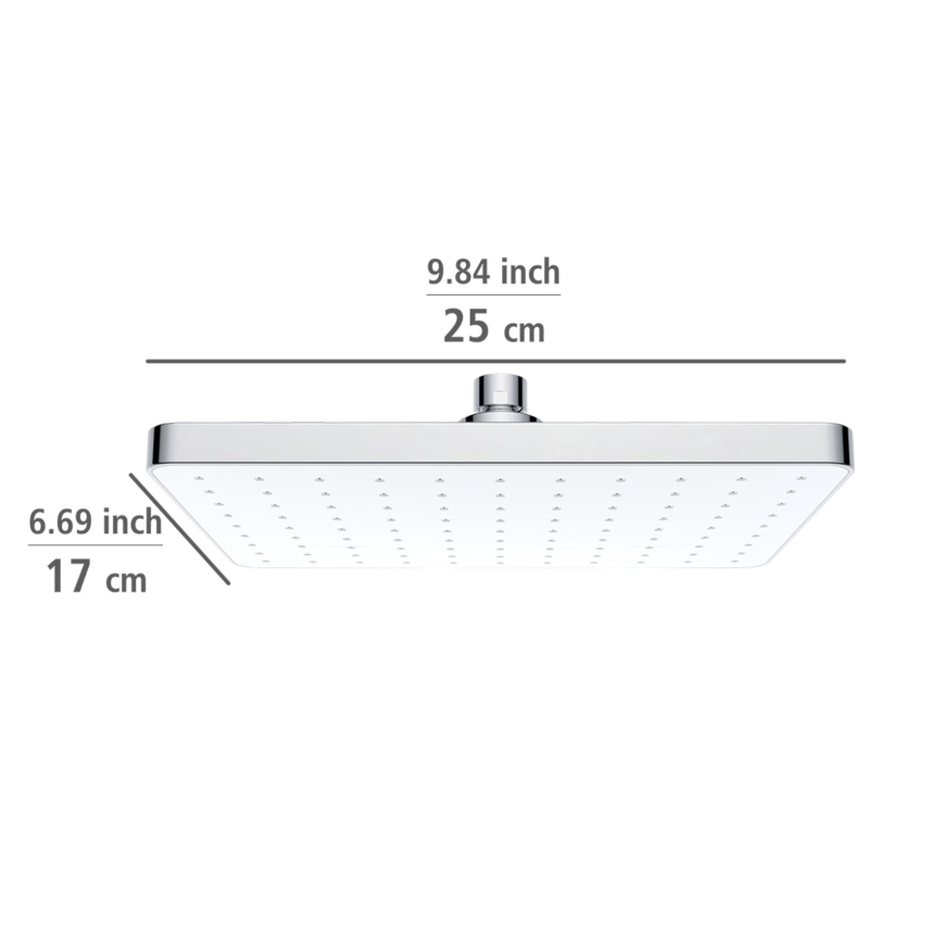 WENKO 24001100 - Tête de douche NETTOYAGE AUTOMATIQUE 25x17 cm chrome brillant/blanc