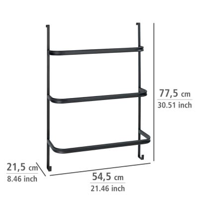 WENKO 24026100 - Handdoekhouder IRPINIA 54,5x77,5 cm zwart