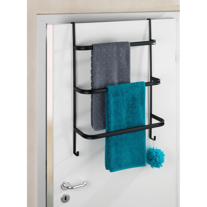 WENKO 24026100 - Handdoekhouder IRPINIA 54,5x77,5 cm zwart