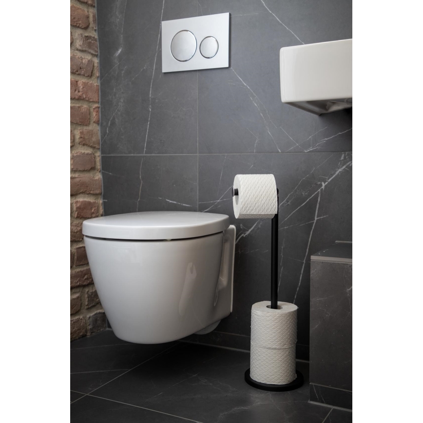 WENKO 24034100 - Toiletrolhouder 21x55 cm zwart/zilver