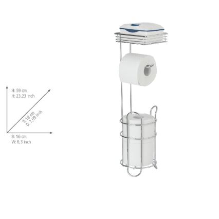 WENKO 24074800 - Distributeur de papier toilette 16x59 cm chromé brillant