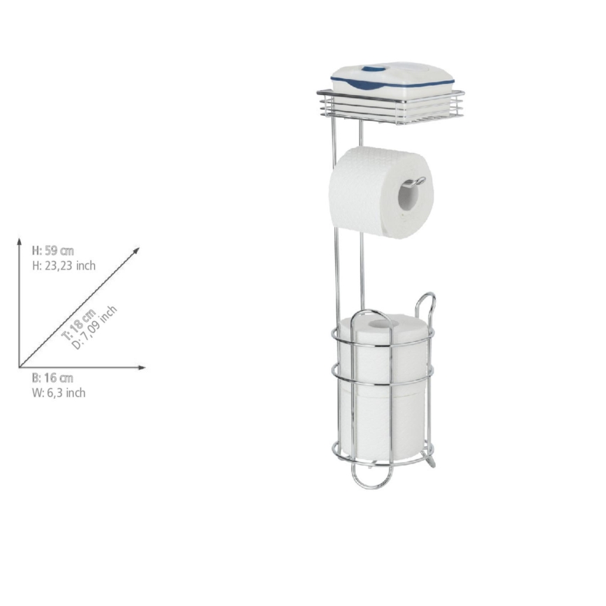 WENKO 24074800 - Distributeur de papier toilette 16x59 cm chromé brillant