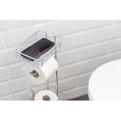 WENKO 24074800 - Distributeur de papier toilette 16x59 cm chromé brillant