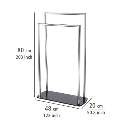 WENKO 24076800 - Handdoekenrek RAVINA 48x80 cm RVS/zilver/zwart