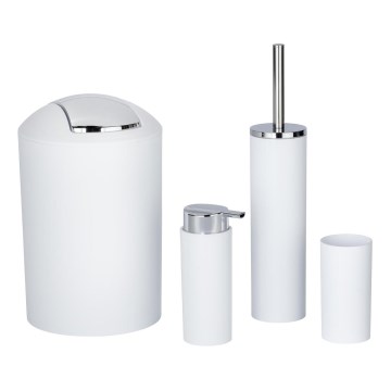 WENKO 24077800 - Set CALVO 6,5x13 cm wit/glanzend chroom