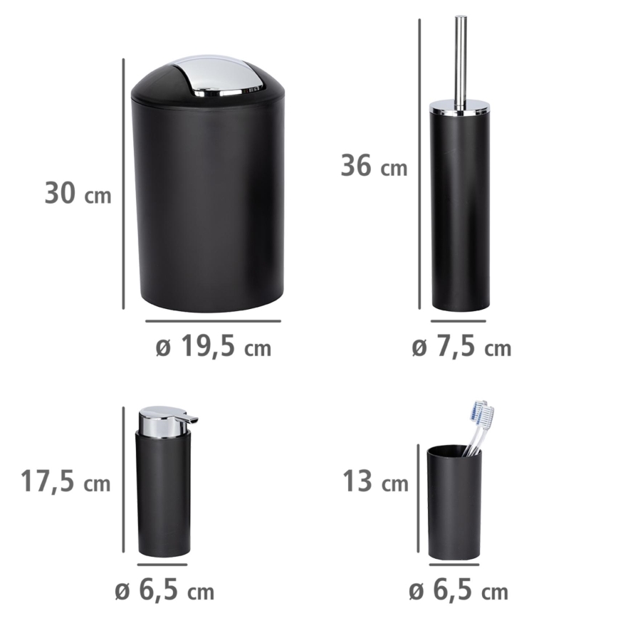 WENKO 24078800 - Ensemble CALVO 6,5x13 cm noir/chrome brillant