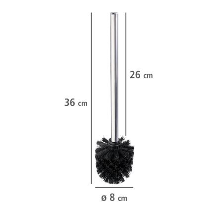 WENKO 24089800 - WC-borstel 8x35 cm RVS/zilver/zwart