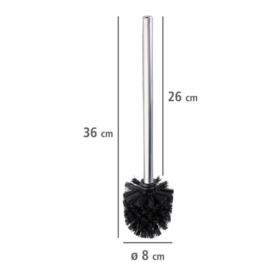 WENKO 24089800 - WC-borstel 8x35 cm RVS/zilver/zwart