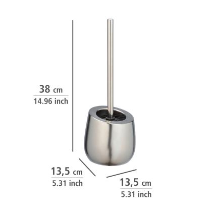 WENKO 24140100 - WC-borstel BADI 13,5x38 cm zilverkleurig
