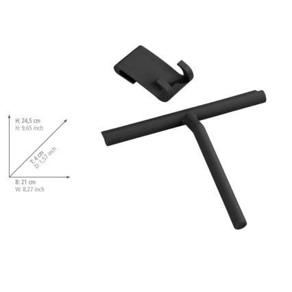 WENKO 24171100 - Douchewisser MOLA 21x24,5 cm roestvrij staal/zwart