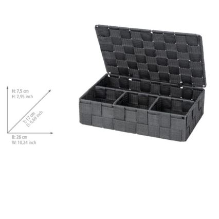 WENKO 24223100 - Panier ADRIA 26 x 17 cm gris/anthracite