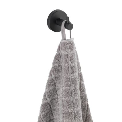 WENKO 24232100-Crochet BOSIO BLACK 5,5x5,5 cm inox/argenté