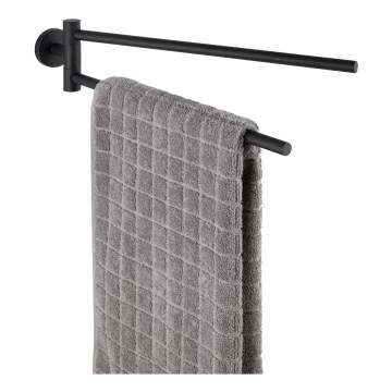 WENKO 24238100 - BOSIO BLACK handdoekhouder 5,5 x 43 cm, roestvrij staal / zilverkleurig