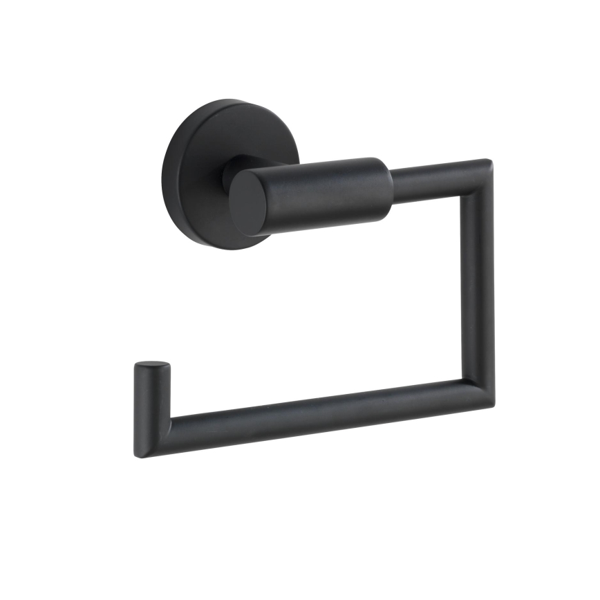 WENKO 24240100-Support pour papier toilette BOSIO BLACK 15x10,5 cm inox/argenté