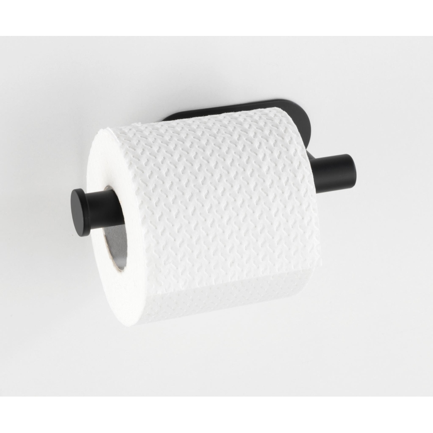 WENKO 24287100-Toiletrolhouder TURBO-LOC OREA BLACK 16x7 cm RVS/zwart