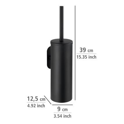 WENKO 24289100-WC brosse TURBO-LOC OREA BLACK 9x39,5 cm inox/noir