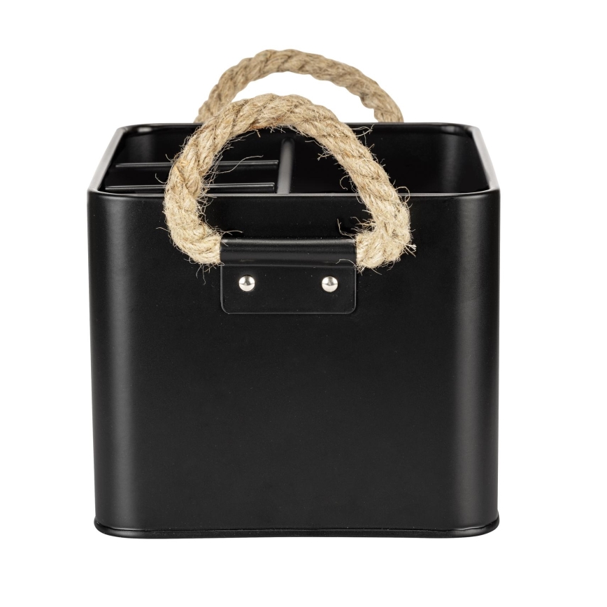 WENKO 24328100 - Boîte de rangement GARA 19x13 cm noire