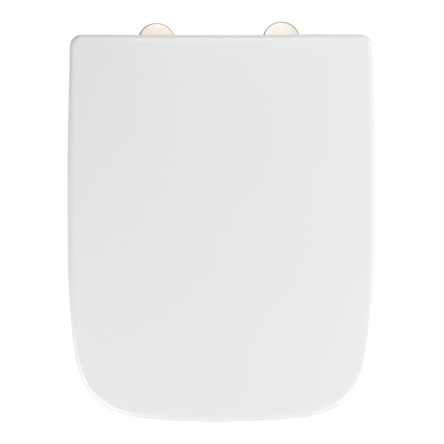 WENKO 24334100-Toiletbril EXCLUSIEF 46,5x37 cm wit/zilver