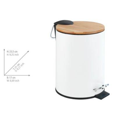 WENKO 24392100 - Mand TORTONA 17x23,5 cm wit/bruin/zwart