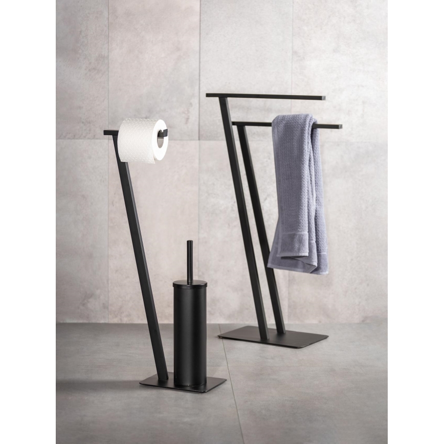 WENKO 24396100 - Porte-serviettes sur pied LIRIO 20 x 40 cm noir
