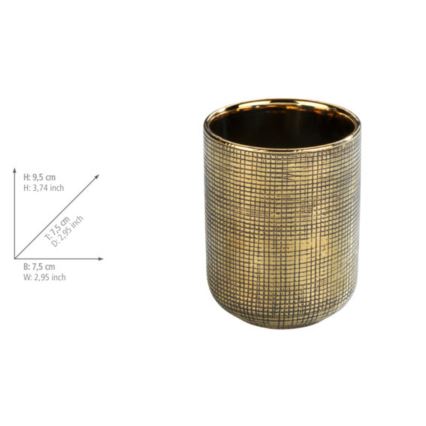 WENKO 24400100 - Tandenborstelbeker RIVARA 7,5x9,5 cm goud