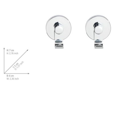 WENKO 24466100 - Crochet VACUUM-LOC 6 x 7 cm, chromé brillant