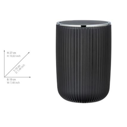 WENKO 24493100 - Prullenbak AGROPOLI 19x27 cm, grijs