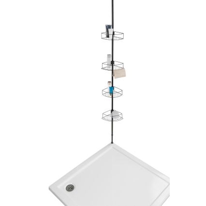 WENKO 24568100-Étagère d'angle DOLCEDO 31x230 cm inox/noir