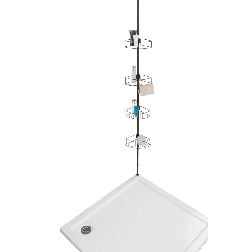 WENKO 24568100-Hoekplank DOLCEDO 31x230 cm roestvrij staal/zwart