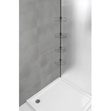 WENKO 24568100-Hoekplank DOLCEDO 31x230 cm roestvrij staal/zwart