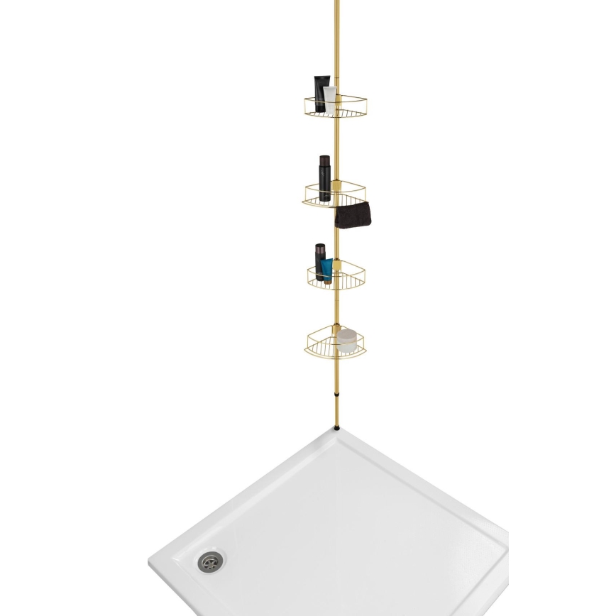 WENKO 24569100-Étagère d'angle DOLCEDO 31x275 cm dorée