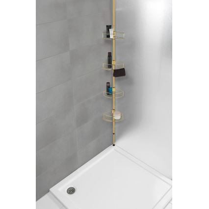 WENKO 24569100-Étagère d'angle DOLCEDO 31x275 cm dorée