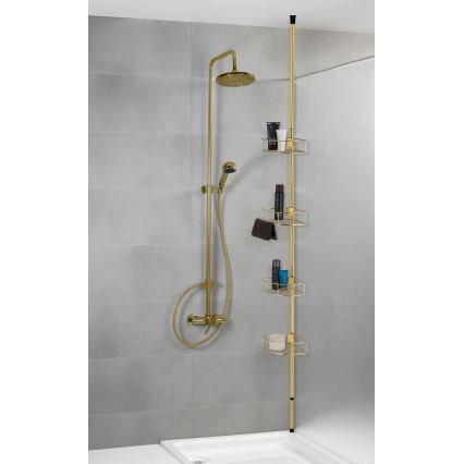 WENKO 24569100-Étagère d'angle DOLCEDO 31x275 cm dorée