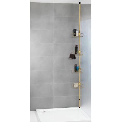 WENKO 24569100-Étagère d'angle DOLCEDO 31x275 cm dorée