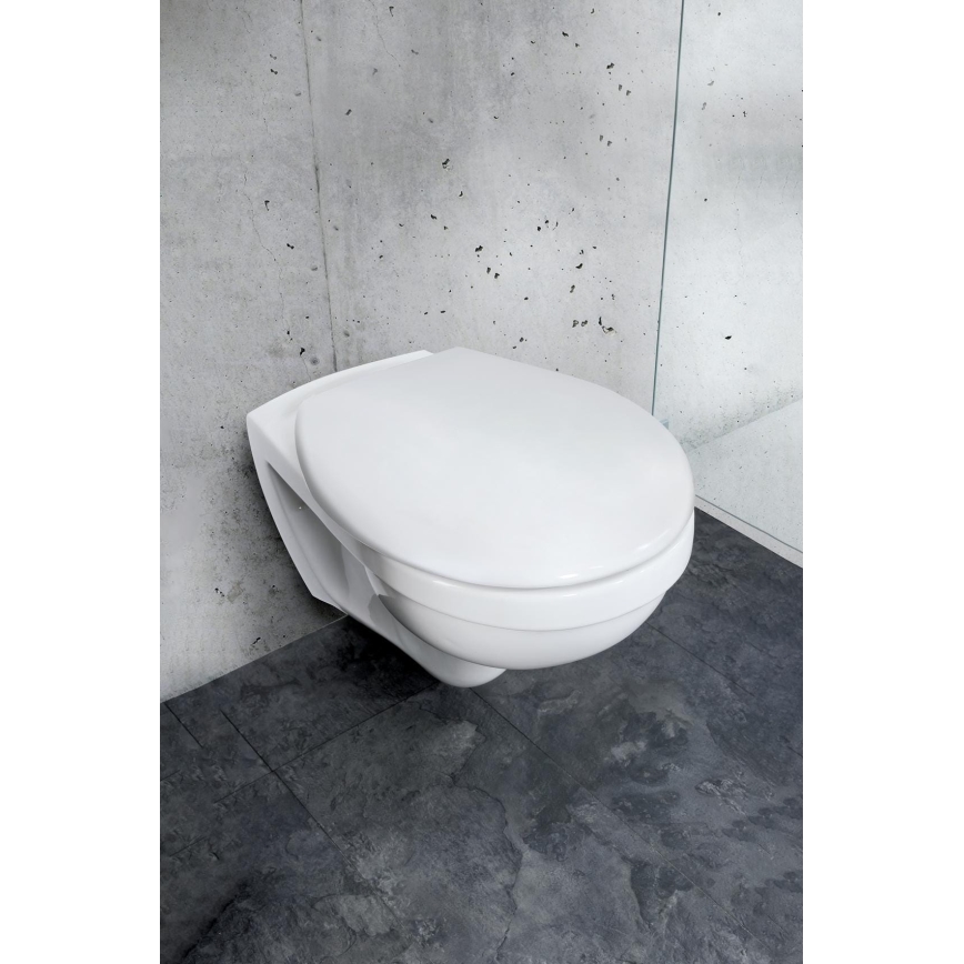 WENKO 24571100-WC Abattant WC VORNO NEO 46 x 37 cm blanc/argenté