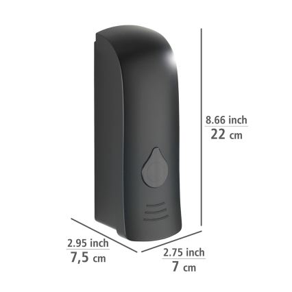 WENKO 24589100-Distributeur de savon RANERA 280 ml noir