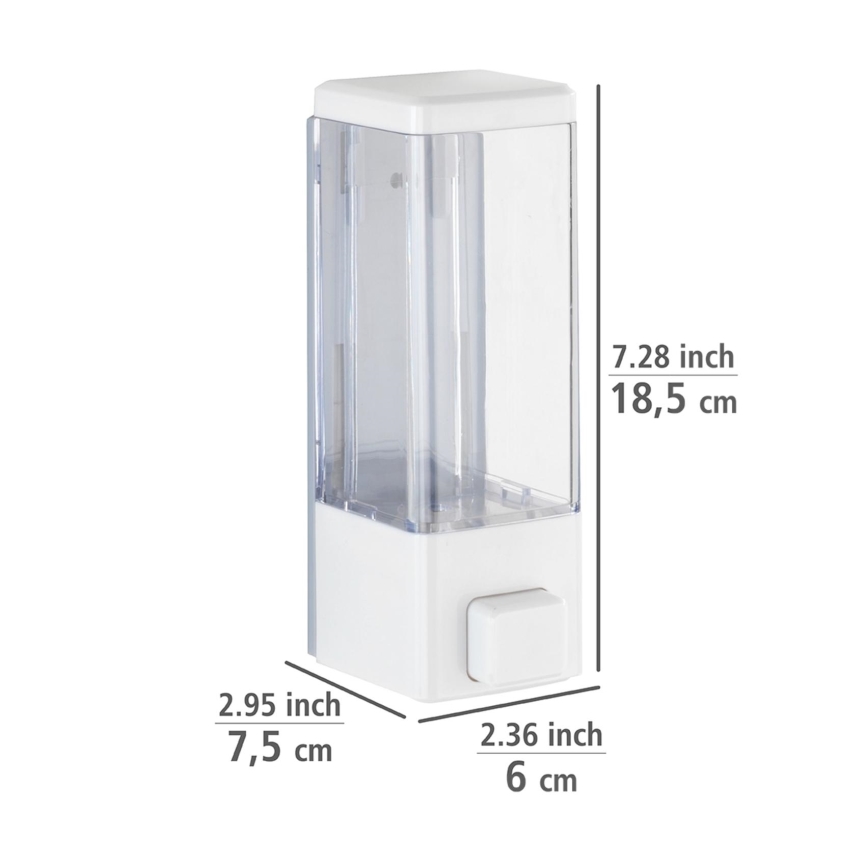 WENKO 24594100-Distributeur de savon ISTRES 320 ml blanc/transparent