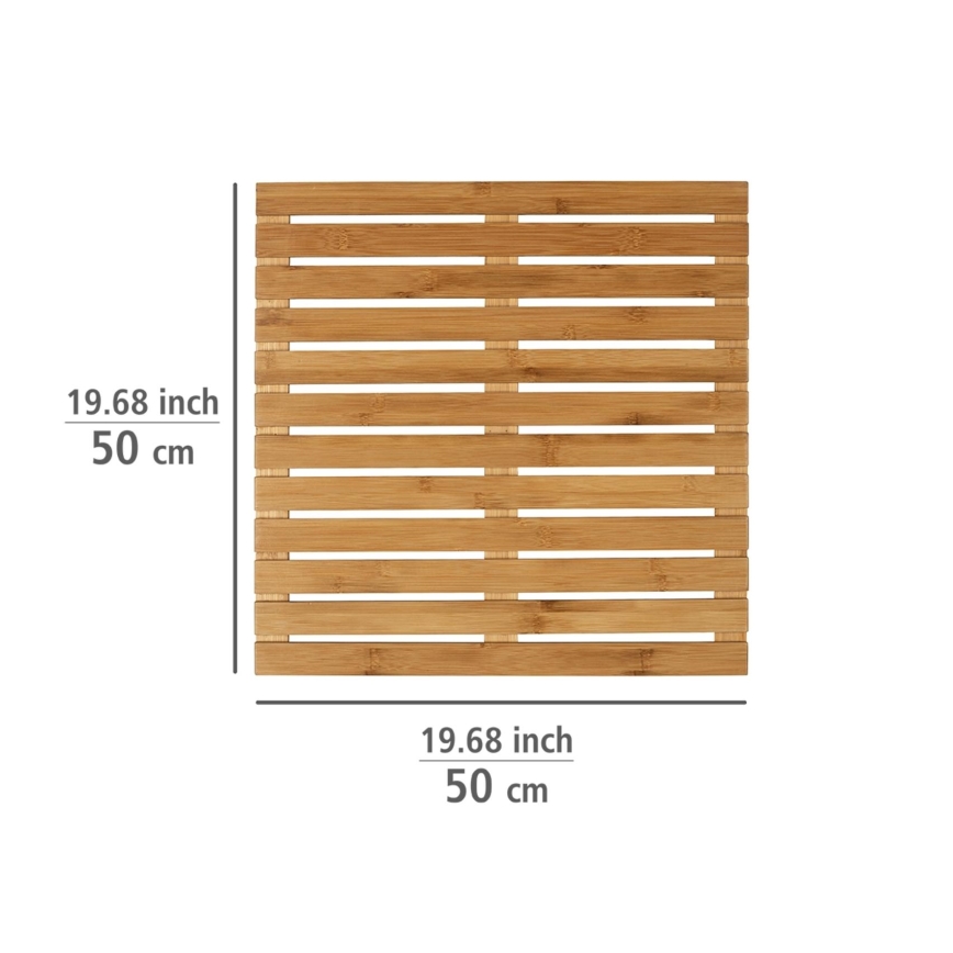 WENKO 24610100 - BAMBUSA vloermat 50x50 cm bruin