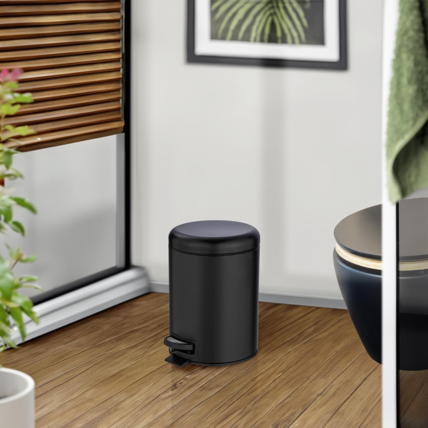 WENKO 24681100 - Corbeille LEMAN 21 x 24 cm, noire