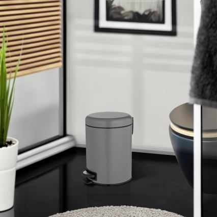 WENKO 24682100 - Corbeille LEMAN 21x24 cm gris/noir