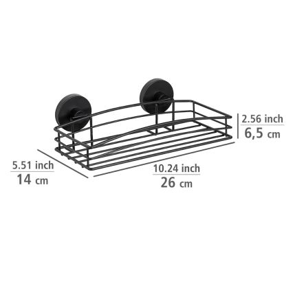 WENKO 24732100-Plank VACUUM-LOC ROND ZW 26x14 cm zwart
