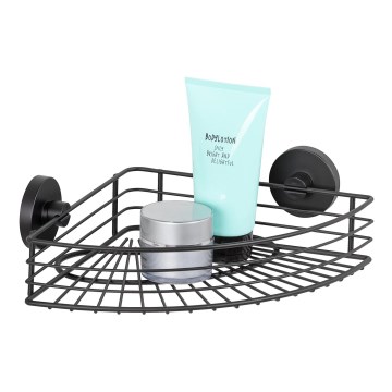 WENKO 24735100-Étagère VACUUM-LOC RUND SCHW 35x22,5 cm noire