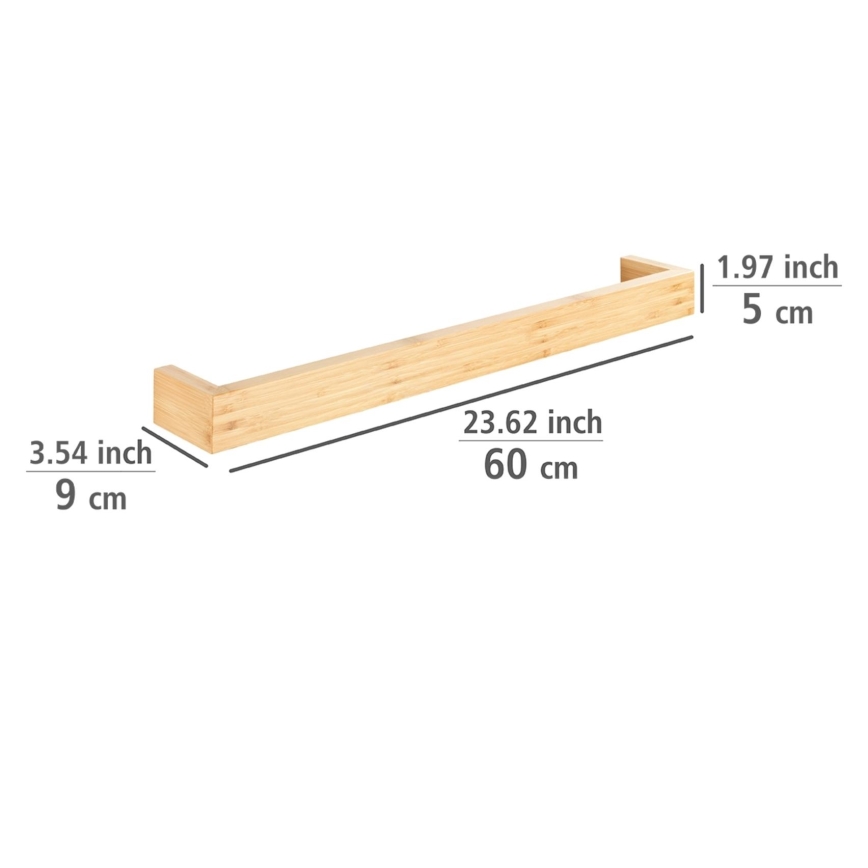 WENKO 24742100 - Handdoekhouder BAMBUSA 60x9 cm bruin