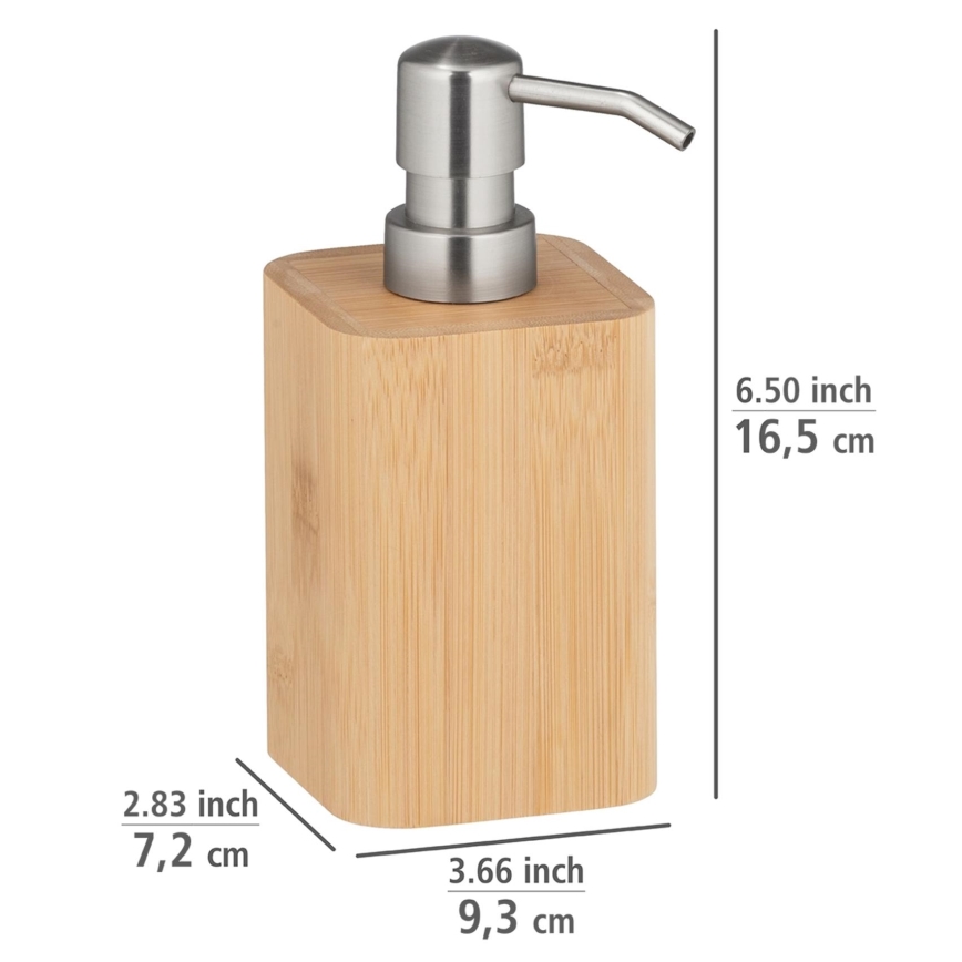 WENKO 24747100 - Distributeur de savon BAMBUSA 9,3x16,5 cm brun