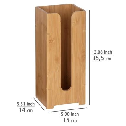WENKO 24749100 - Toiletrolhouder BAMBUSA 15x35,5 cm bruin