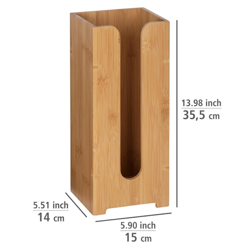 WENKO 24749100 - Toiletrolhouder BAMBUSA 15x35,5 cm bruin