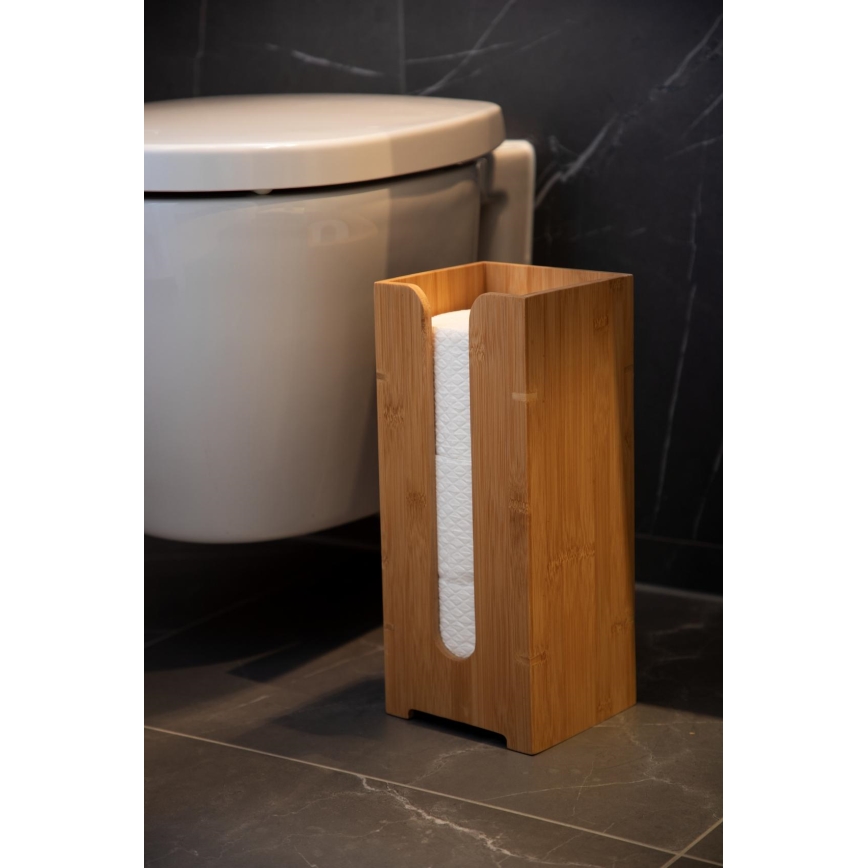 WENKO 24749100 - Toiletrolhouder BAMBUSA 15x35,5 cm bruin