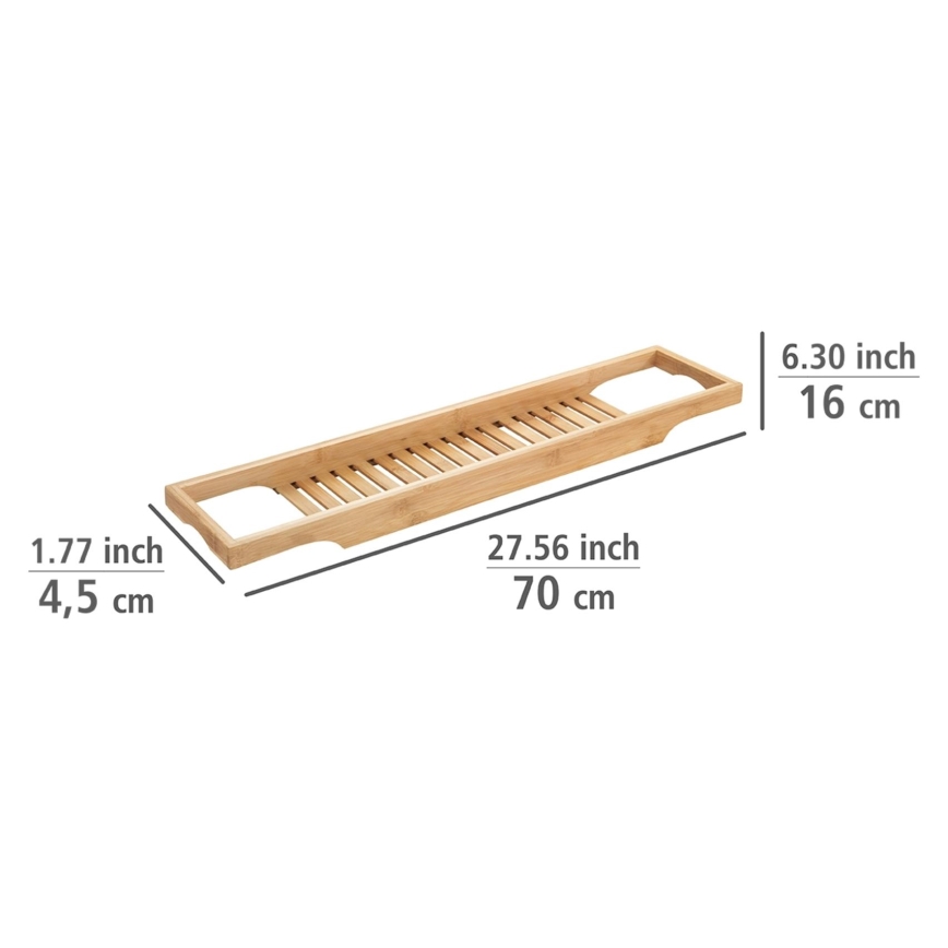 WENKO 24750100 - Badplank BAMBUSA 70 x 16 cm, bruin
