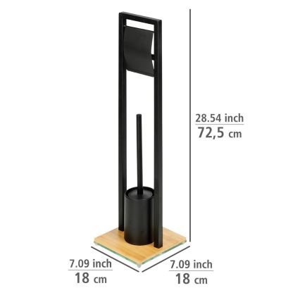 WENKO 24751100 - WC-set BAMBU⁠SA 18x72,5 cm zwart/bruin