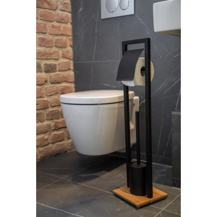 WENKO 24751100 - WC-set BAMBU⁠SA 18x72,5 cm zwart/bruin